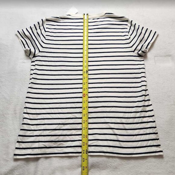 New women's J Crew Factory beaded sequin lobster striped Collector tee - Picture 7 of 9